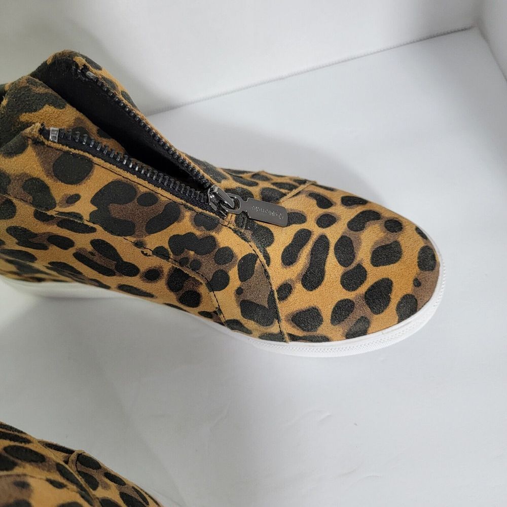 Blondo Glenda Waterproof Leopard Print Suede Leather Hidden Wedge Zip Sneaker 8‎ - Picture 14 of 16